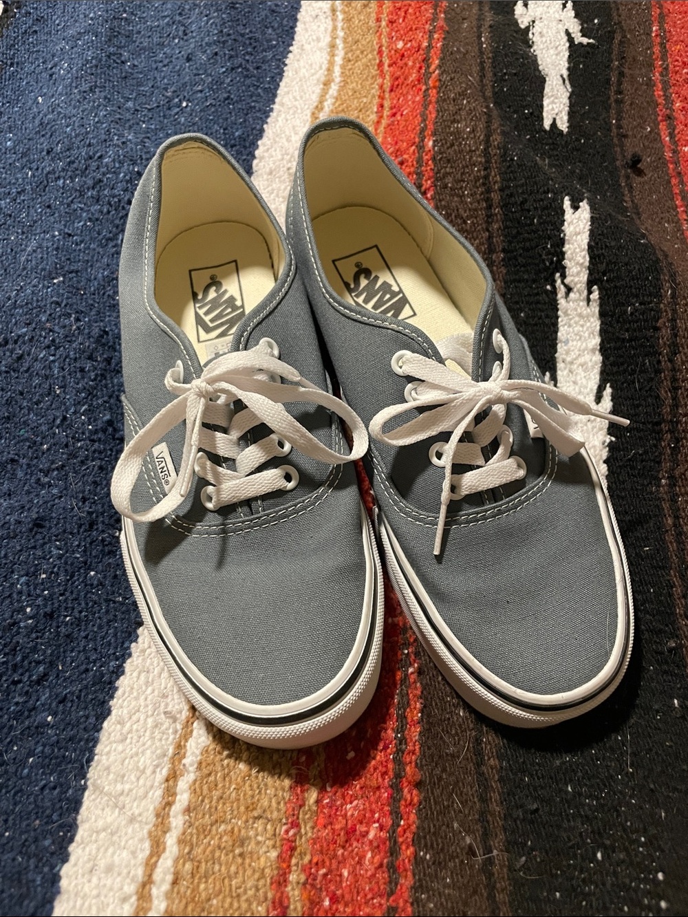 Vans Blue/Gray Canvas Low-Top Sneakers